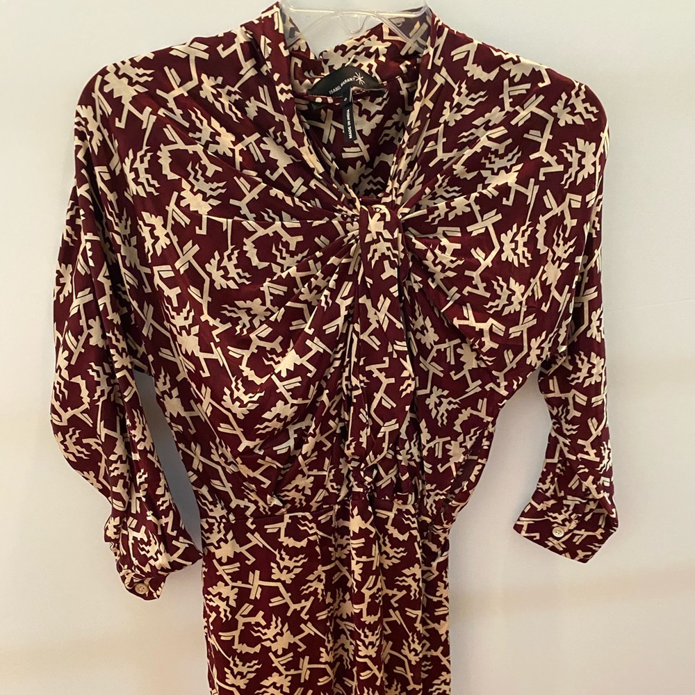 Flattering Isabel Marant dress size 0. Silk.Merlot.